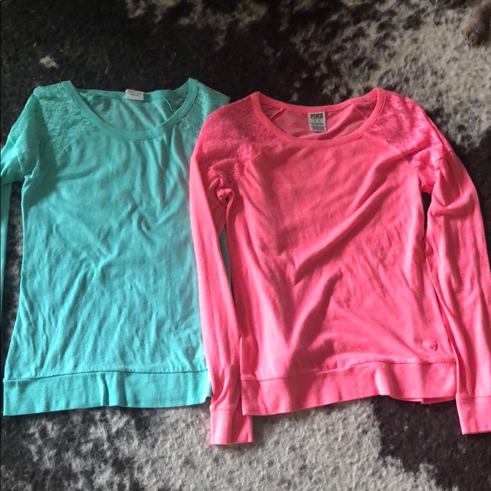 Victoria’s Secret PINK lace long sleeve shirts